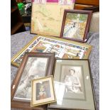 A mixed collection of framed items including : south African, West Indian prints (6)