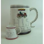 Rye Pottery car jug and small mug:(2)