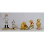 Royal Doulton Winnie the Pooh figures: Christopher Robin WF9, Pooh lights the candle, pooh and the