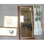 A collection of Chinese and Cantonese framed prints: x 4