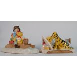 Royal Doulton Winnie The Pooh figures: I Found Somebody Just Like Me WP22 and Going Sledging WP34,
