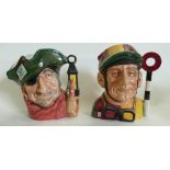 Royal Doulton large character jugs: Jockey D6625 & Smuggler D6616(2)