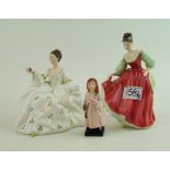 Royal Doulton figures: Fair Lady HN2832, My Love HN2339 and Little Nell (3).
