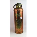 A large brass and copper fire extinguisher (60cm in height):