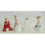 Royal Doulton Small figures: This Little Pig HN1793, Across the Miles Hn3924, Reward HN3291 and My