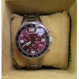 Boxed Jacques Farel Mens Chronograph Watch: