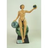 Kevin Francis Peggy Davies Erotic figure of lady seated on ball: marked Artists Original Colourway