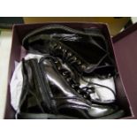 A pair of ladies Carvela black patent ankle boots: BNIB size 6.