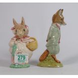 Large Beswick Beatrix Potter limited edition figures: Foxy whiskered Gentleman and the Mrs Rabbit,