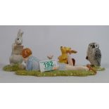 Royal Doulton Winnie The Pooh figures: Summers Day Pick Nic WP21, Rabbit Reads The Plan WP23 and Wol
