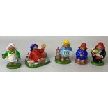 Coalport Paddington Bear figurines: breathe in!, gala night, bear necessities, retail therapy and