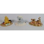Royal Doulton Winnie The Pooh figures: Toot Toot went the Whistle WP47, Eeyore Makes a Wintery