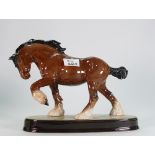 Beswick Action Shire Horse on ceramic base: