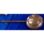 Victorian Copper Bed Warming Pan: