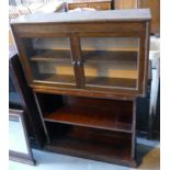 Mahogany Glazed open bookcase: