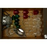 A mixed collection of items to include: early 20th Century wine & port glasses,