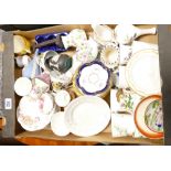 A mixed collection of items to include: Royal Crown Derby small vases, China mugs,