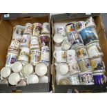 A large Collection Of Royal Commemorative & similar Tankards and Mugs(2 Trays)