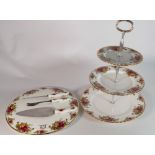 A collection of Royal Albert Old Country Roses pottery:to include domed cheese board,