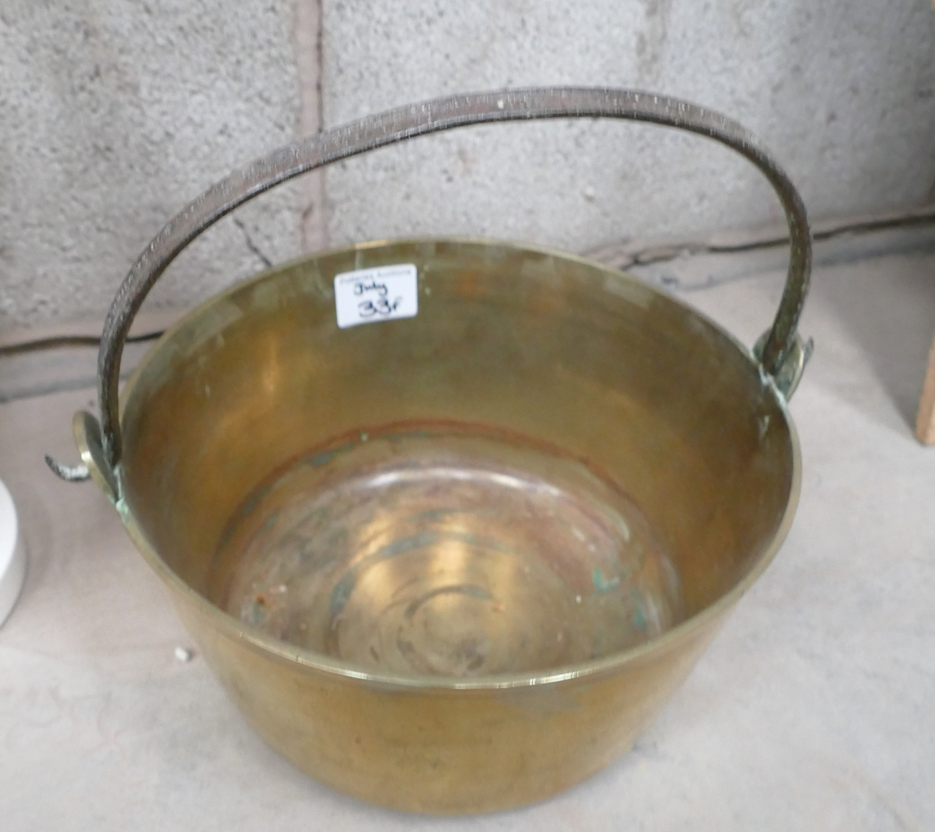 Brass jam pan : diameter 24.