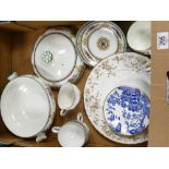 A mixed collection of items to include: Wedgwood floral tureen, cups and saucers,