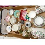 A mixed collection of items to include Maddock floral decorated tea ware: British railway whistles,