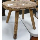 Early 20th Century Milking Stool: