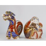 Royal Crown Derby Seconds Paperweights: Dragon and Monkeys(2)