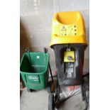JCB branded garden wood chipper: together with small garden trolley(2)