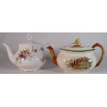 Spode Off to Draw Tea Pot: together with Mayfair branded floral decorated Teapot(2)