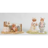 Royal Doulton Brambley Hedge Tableau figures: Happy Birthday Wilf & Bride & Groom,