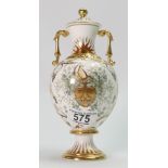 Royal Crown Derby Summer & Winter Solstice Two Handled Vase: boxed