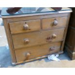 Victorian Pine Chest of 4 Drawers: