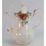 A collection of Royal Albert Old Country Roses coffee pot, height 25cm.