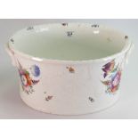 19th Century Floral embossed pottery foot bath: length 44cm,