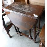 Small Oak Drop Leaf Table: height 73cm