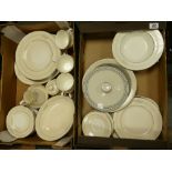 Royal Doulton Quintet design dinner ware: (2 trays,