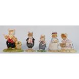 Royal Doulton Brambley Hedge figures: Mrs Salt Apple, Lord Woodmouse, Wilfred Toadflax,