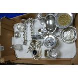 A collection of Silver plated vintage items including: cruet set,