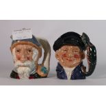 Royal Doulton medium character jugs: Don Quixote D6460 and Lobster man D6620 (2)