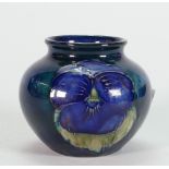 Moorcroft small vase decorated in the Pansy design: diameter 7.25cm.