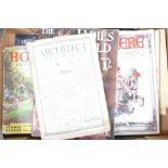 A collection of vintage magazines: to include the architect & building news, home & garden,