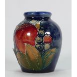 Moorcroft small vase decorated with pomegranate, height 9cm.