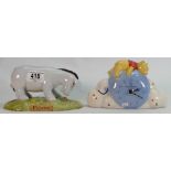 Royal Doulton Winnie the Pooh figures: How Sweet to be a cloud clock WP24 together with Eeyore Nose