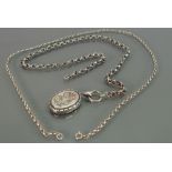 Victorian silver locket and chain and Sterling Silver necklace: 44.