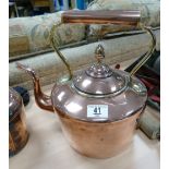 Victorian Copper Kettle: height 32cm