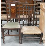 1930s Inlaid Bedroom Chair: with similar item(2)