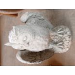 Concrete Owl Garden Ornament: height 35cm