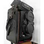 Yashica Mat 124 G TLR Film Camera: cased with hood