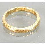 Wedding Band 22ct gold: Size I, weight 2.6g.